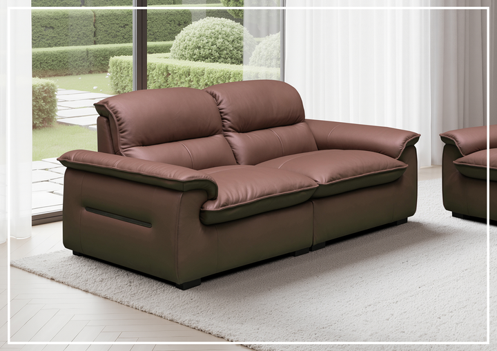 Vionetta Leather Loveseat | Dark Brown | S-Spring Seats | Klaussner