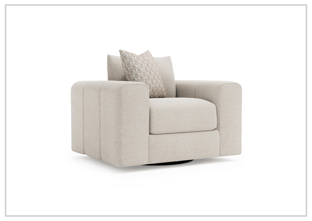 Vista Fabric Swivel Chair | Oversized Track Arms | 360° Swivel | Bernhardt
