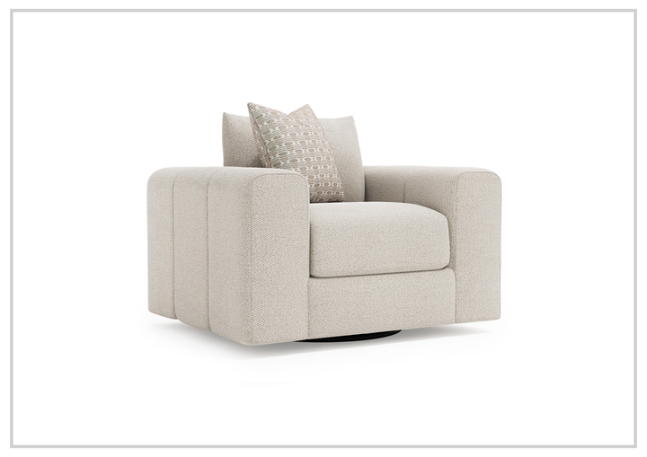 Vista Fabric Swivel Chair | Oversized Track Arms | 360° Swivel | Bernhardt