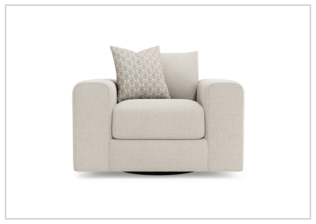 Vista Fabric Swivel Chair | Oversized Track Arms | 360° Swivel | Bernhardt