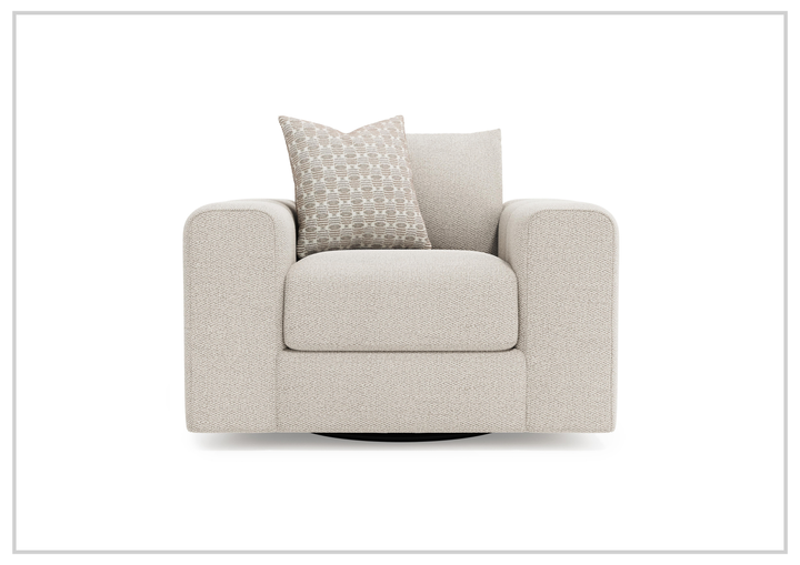 Vista Fabric Swivel Chair | Oversized Track Arms | 360° Swivel | Bernhardt