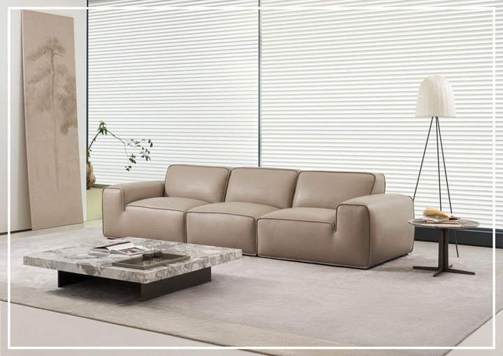 Westaro Contemporary Leather Sofa | Oversized Deep Seating | Gio Italia Jenni Home