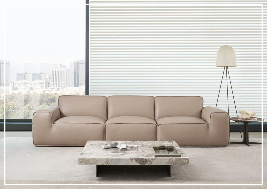 Westaro Contemporary Leather Sofa | Oversized Deep Seating | Gio Italia - Jenni Home