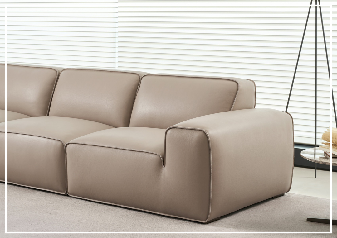 Westaro Contemporary Leather Sofa | Oversized Deep Seating | Gio Italia - Jenni Home
