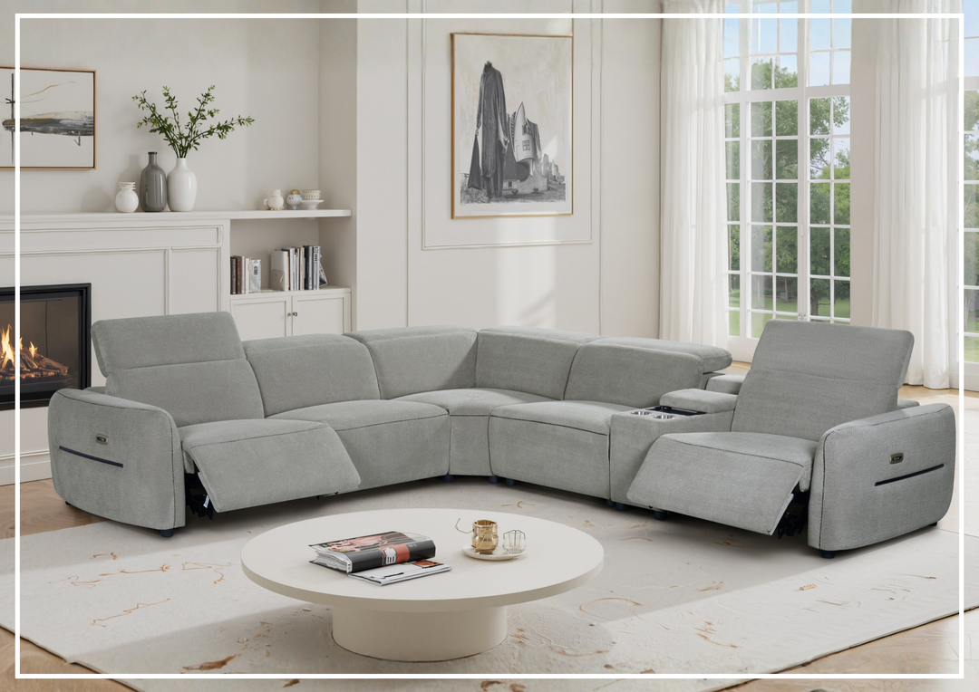 Zenith Power Reclining Sectional | Power Footrest & Headrest | Klaussner-Jennihome