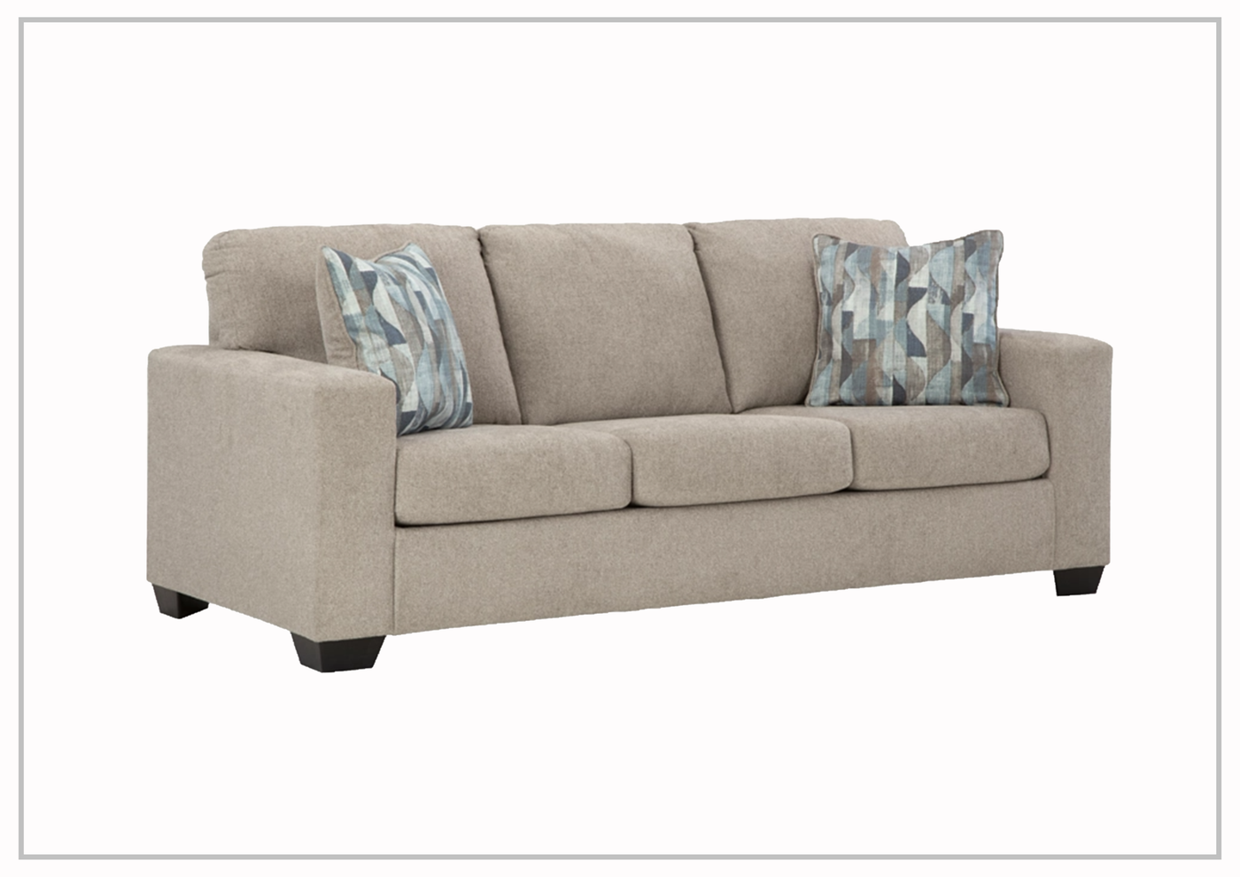 Gio Italia Dolce Queen Fabric Sleeper Sofa in Graphite and Parchment