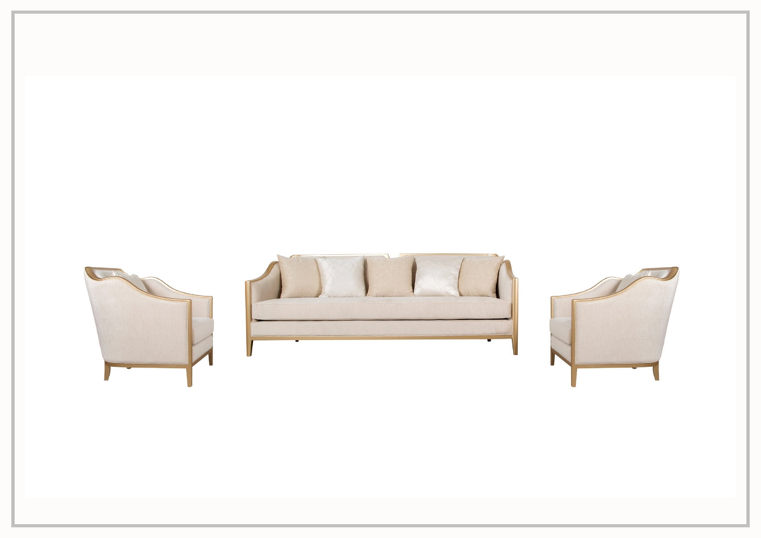 Klaussner Angelina Beige Fabric Sofa with Accent Pillows-Jennihome