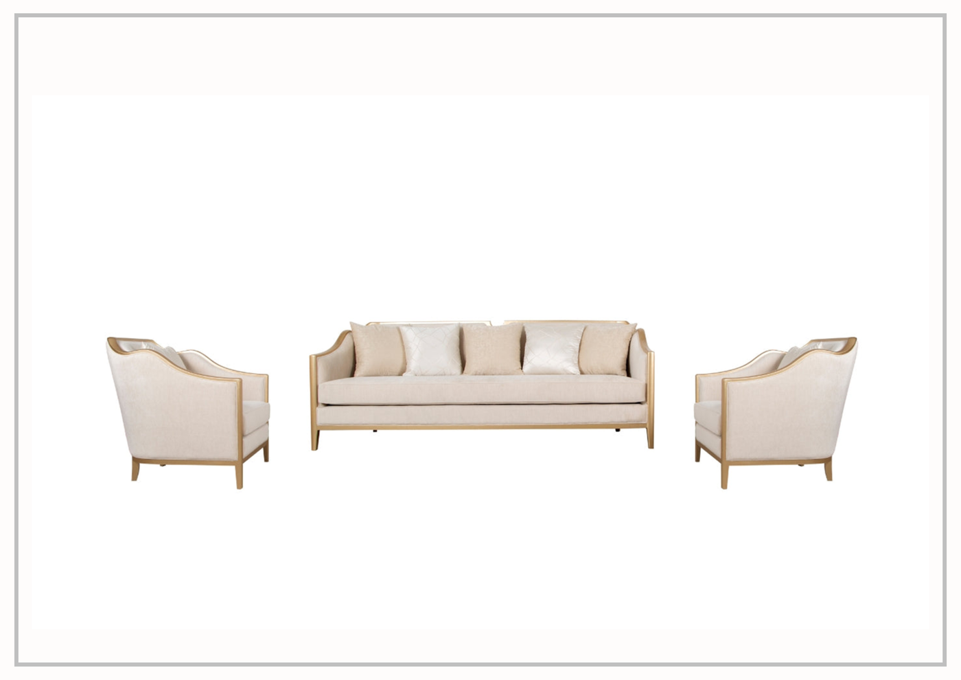 Klaussner Angelina Beige Fabric Sofa with Accent Pillows-Jennihome