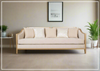 Klaussner Angelina Beige Fabric Sofa with Accent Pillows-Jennihome