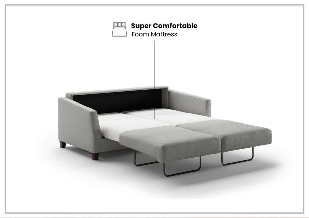 Luonto Monika Fabric Queen Sleeper Sofa With Wood or Chrome Legs