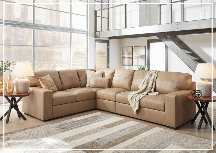 Gio Italia Brandon Leather Sectional in Toffee-Jennihome