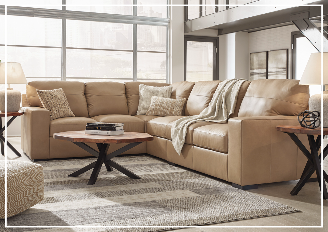 Gio Italia Brandon Leather Sectional in Toffee-Jennihome