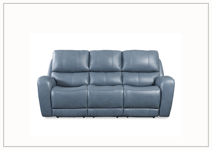 Gio Italia Bristol Power Reclining 3-Seater Blue Leather Sofa-Jennihome