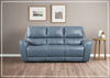 Gio Italia Bristol Power Reclining 3-Seater Blue Leather Sofa-Jennihome