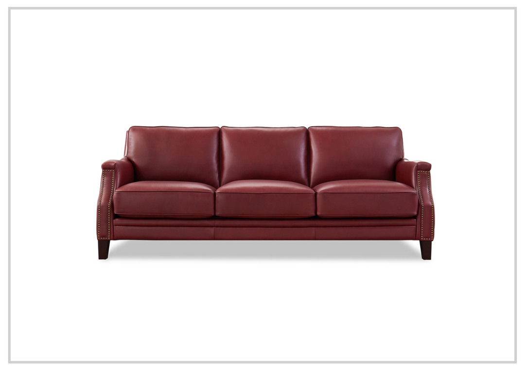 Hydeline Camano Leather Sofa With Nail-Head Finish