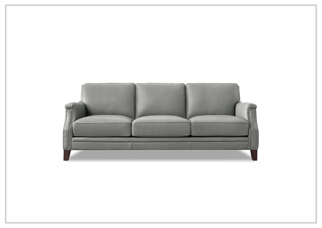Hydeline Camano Leather Sofa With Nail-Head Finish