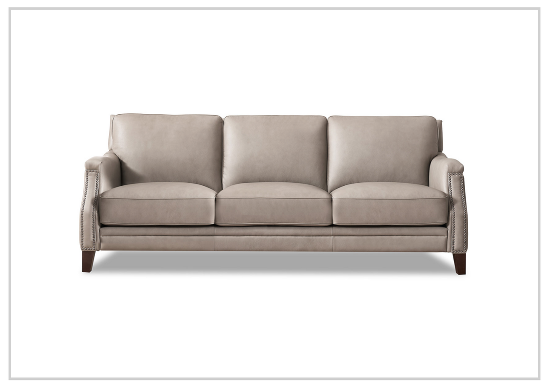 Hydeline Camano Leather Sofa With Nail-Head Finish