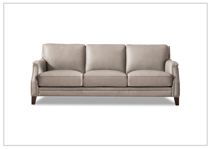 Hydeline Camano Leather Sofa With Nail-Head Finish