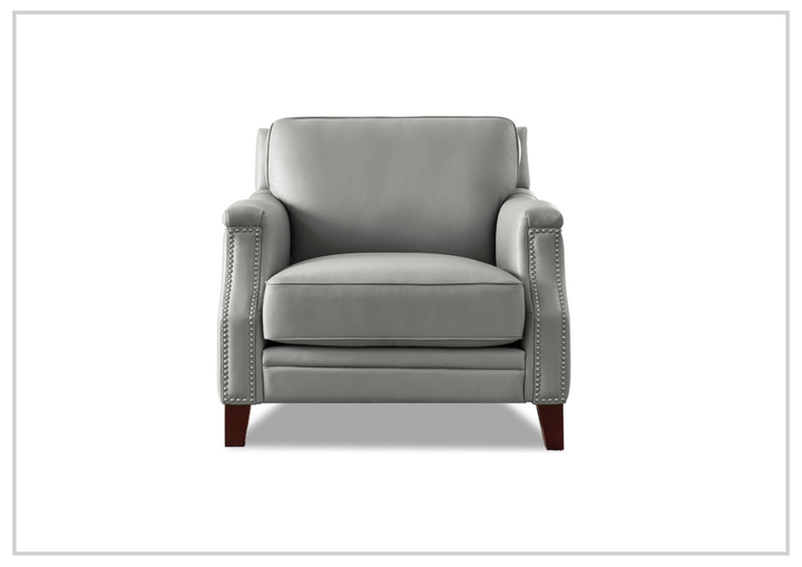 Hydeline Camano Leather Chair With Nail-Head Finish
