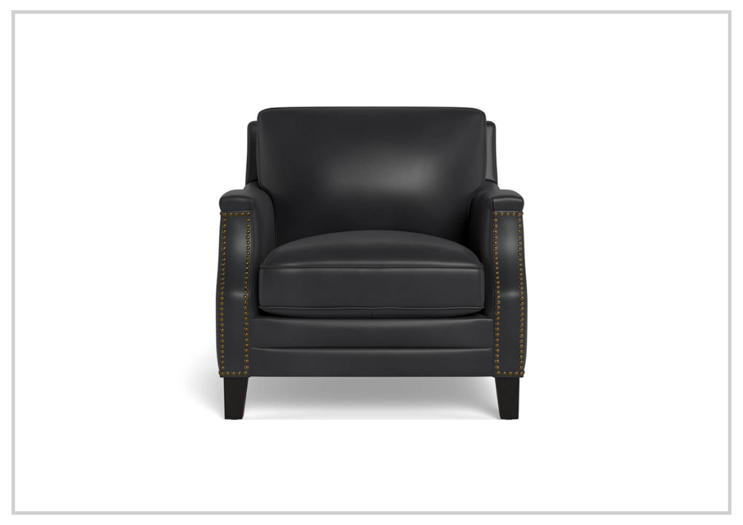 Hydeline Camano Leather Chair With Nail-Head Finish