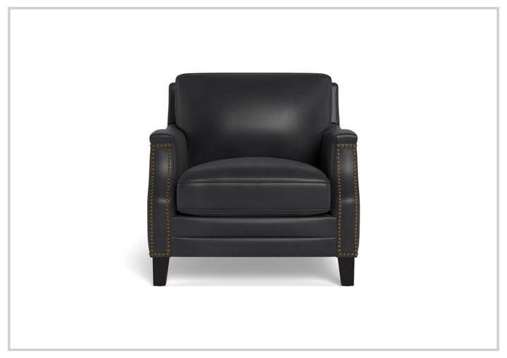 Hydeline Camano Leather Chair With Nail-Head Finish