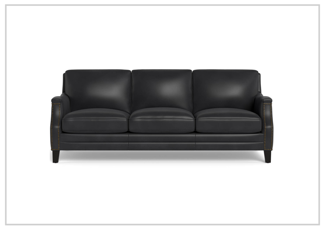 Hydeline Camano Leather Sofa With Nail-Head Finish