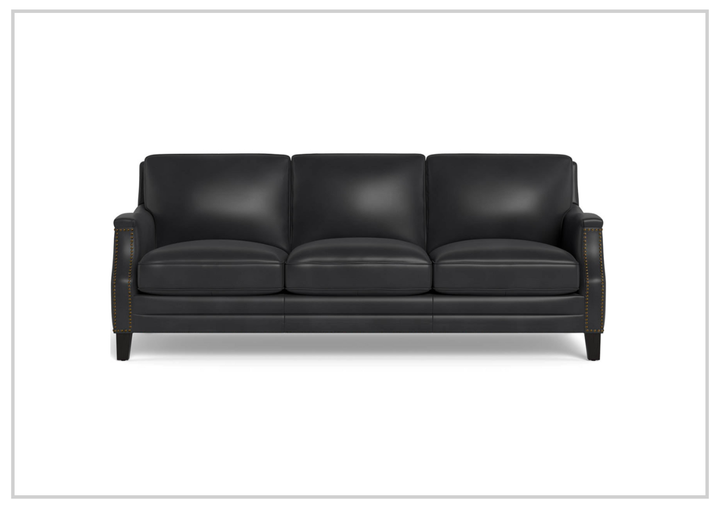 Hydeline Camano Leather Sofa With Nail-Head Finish