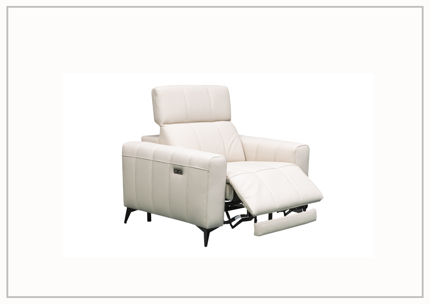 Klaussner Capri Beige Power Reclining Chair with Power Footrest and Headrest