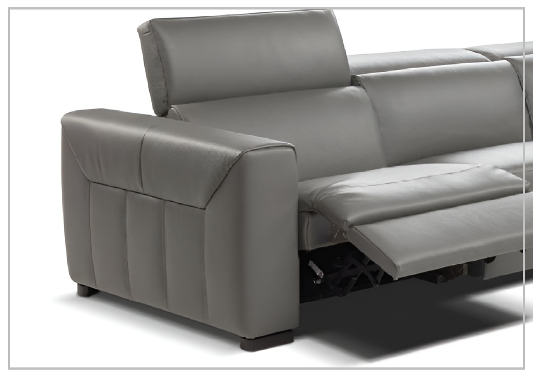 Nicoletti Clio 5-Pieces Leather  Recliner Sectional Sofa in Dark Gray