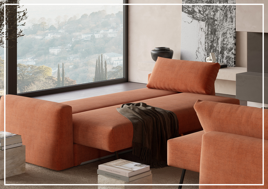 Cone Queen Fabric Sleeper Sofa | Integrated Storage | Innovation Living