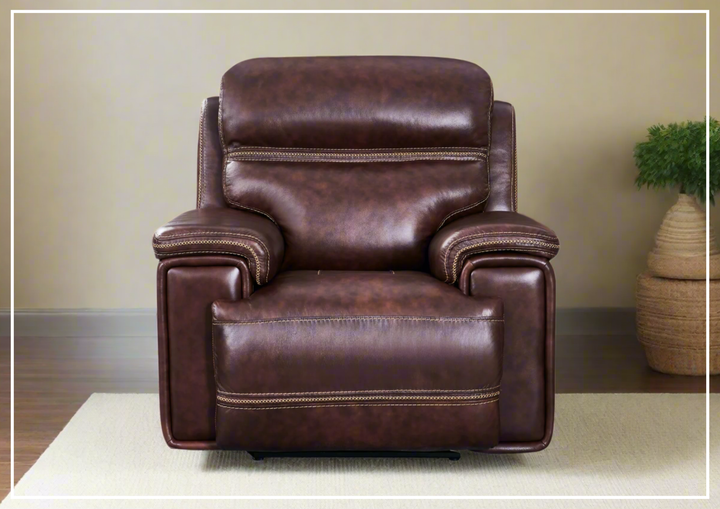 Gio Italia Fabiano Leather Power Reclining Chair in Brown-Jennihome