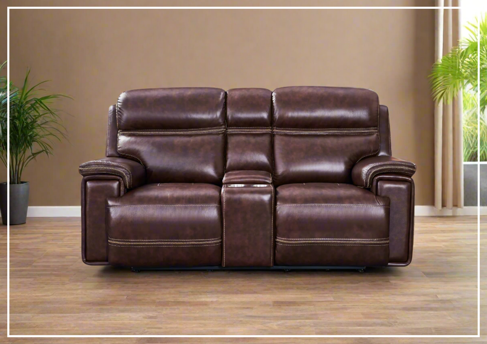 Gio Italia Fabiano 2-Seater Leather Power Reclining Sofa in Brown-Jennihome