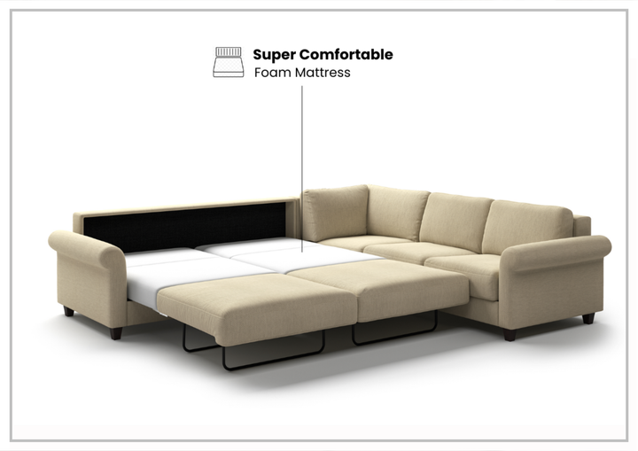 Luonto Flex King Size Sectional Sleeper Sofa in Beige