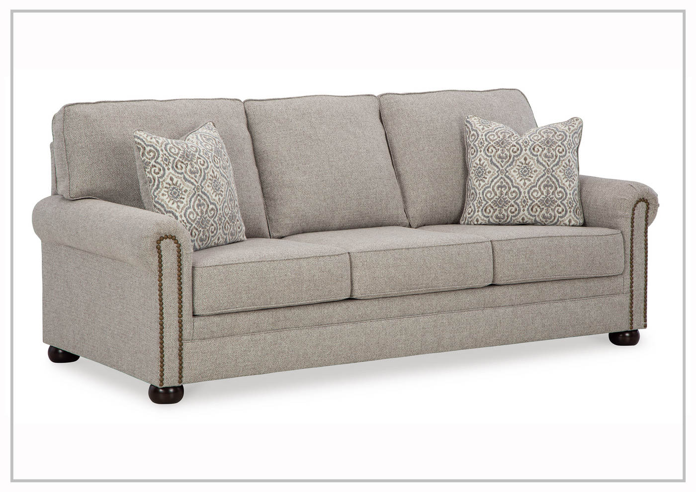 Gio Italia Home Garrison 3-Seat Queen Sleeper Sofa in Gray