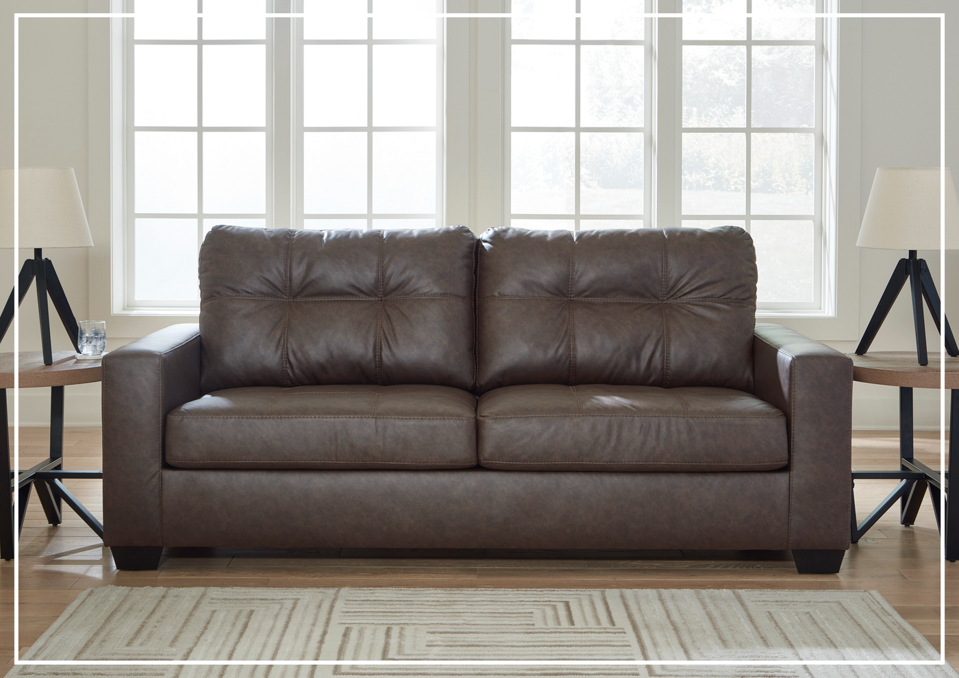 Gio Italia Bellagio Queen Faux Leather Sleeper Sofa