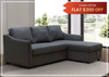 Merax Full Sleeper Sectional Sofa | Leather and Fabric | Reversible Chaise | Gio Italia