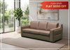 Alaves Queen Sleeper Sofa | 3-Seater | Brown Leather | Kathy Ireland