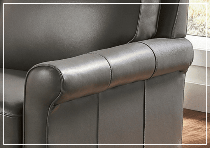 Laguna 2-Seater Leather Loveseat with Elegant Rolled Arms
