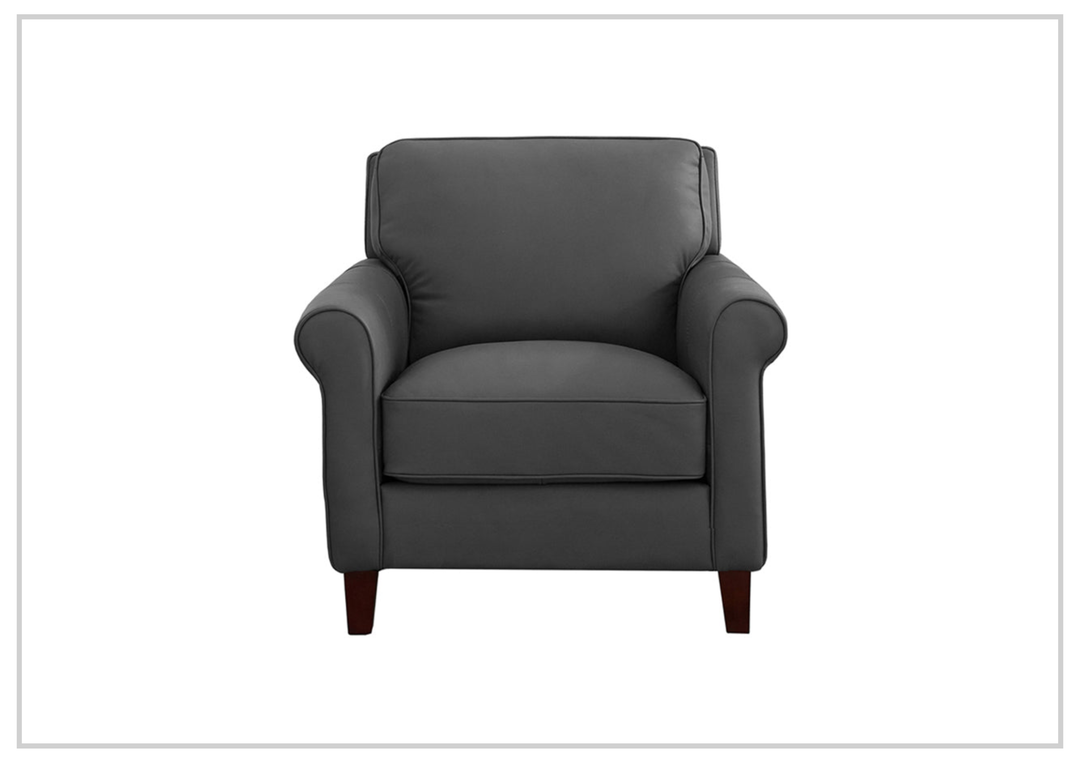 Laguna Leather Living Room Set with Elegant Rolled Arms
