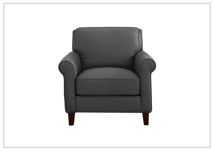 Laguna Leather Living Room Set with Elegant Rolled Arms