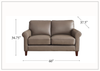 Laguna Leather Living Room Set with Elegant Rolled Arms