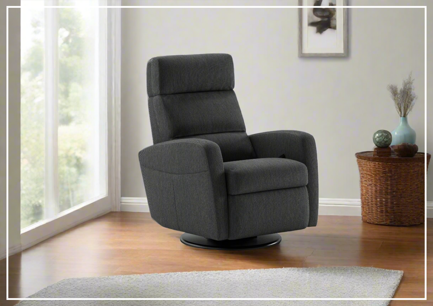 Luonto Sloped Fabric Recliner Chair with Adjustable Headrest