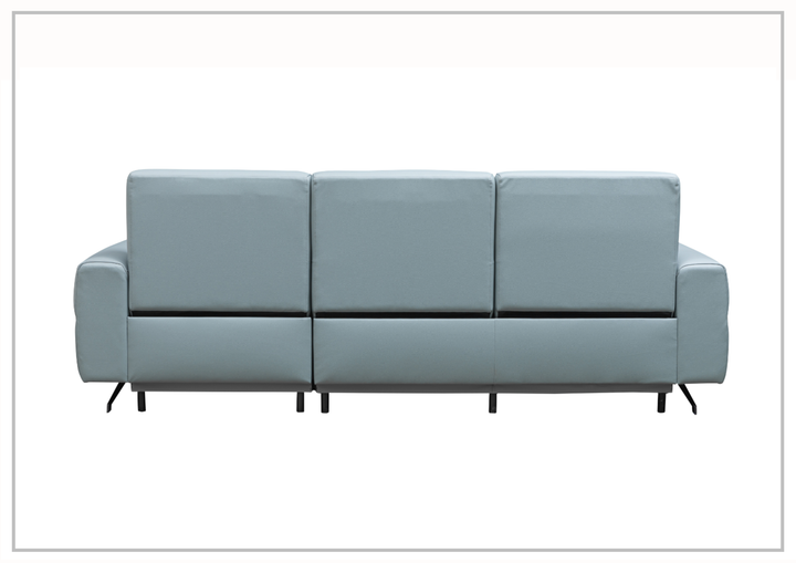 Klaussner Milano Blue Power Reclining Sectional Sofa with Adjustable Footrests