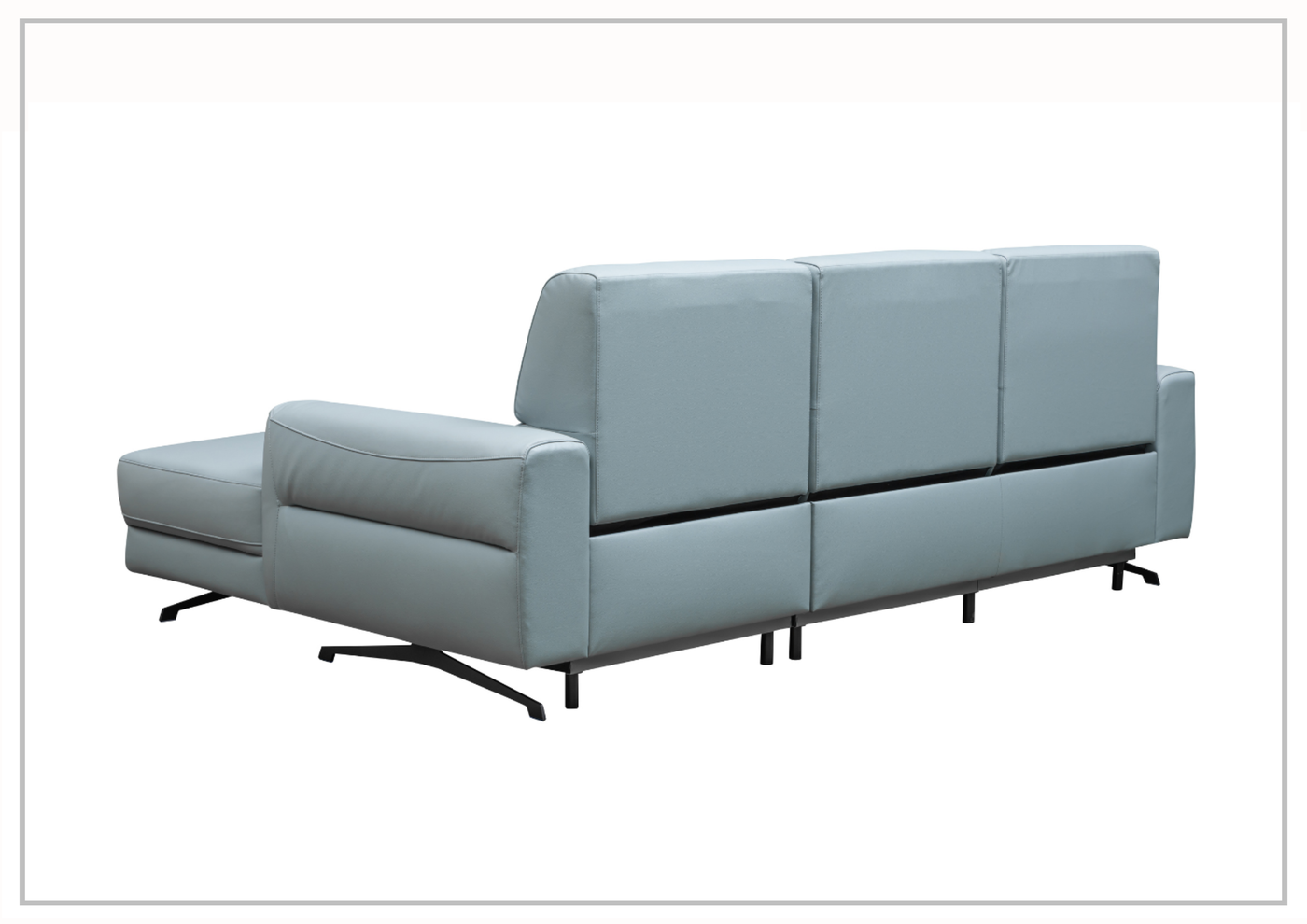 Klaussner Milano Blue Power Reclining Sectional Sofa with Adjustable Footrests