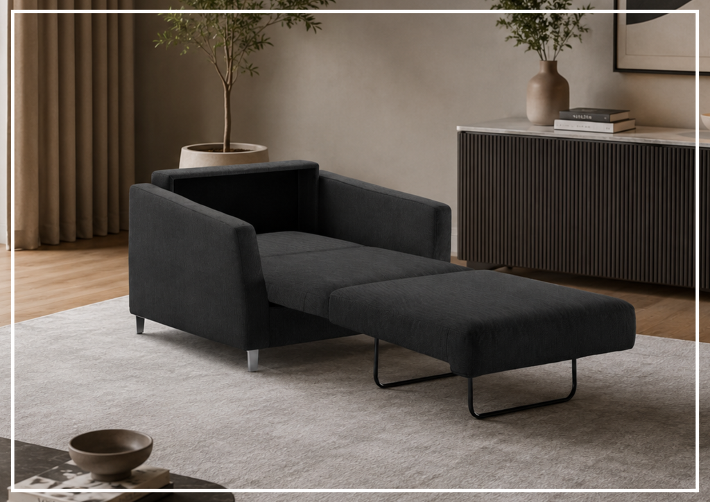 Monika Fabric Sleeper Sofa Chair | Cot Size | Nest Mechanism | Luonto