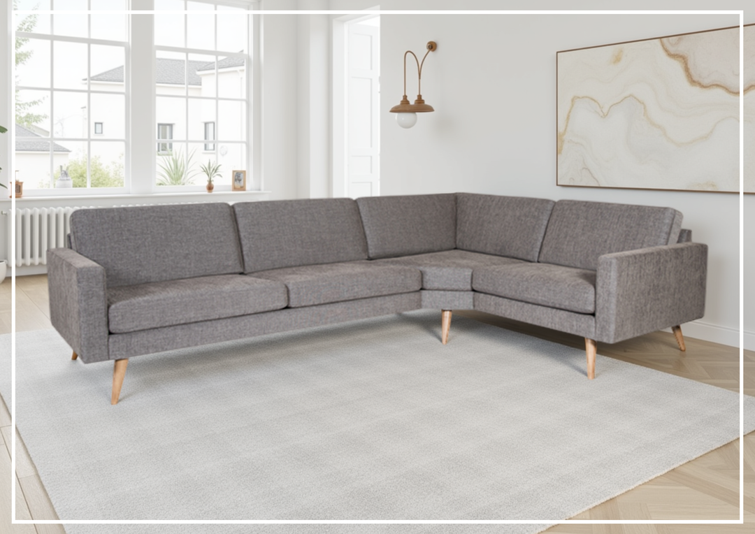 Fjords Nordic Sectional Sofa with Premium Fabric Upholstery-Jennihome