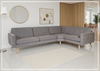 Fjords Nordic Sectional Sofa with Premium Fabric Upholstery-Jennihome