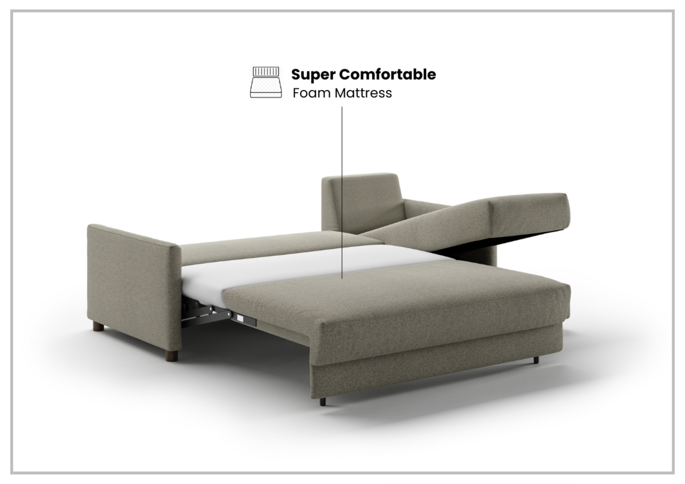 Luonto Pint L-Shaped Sectional Sleeper Sofa with Storage