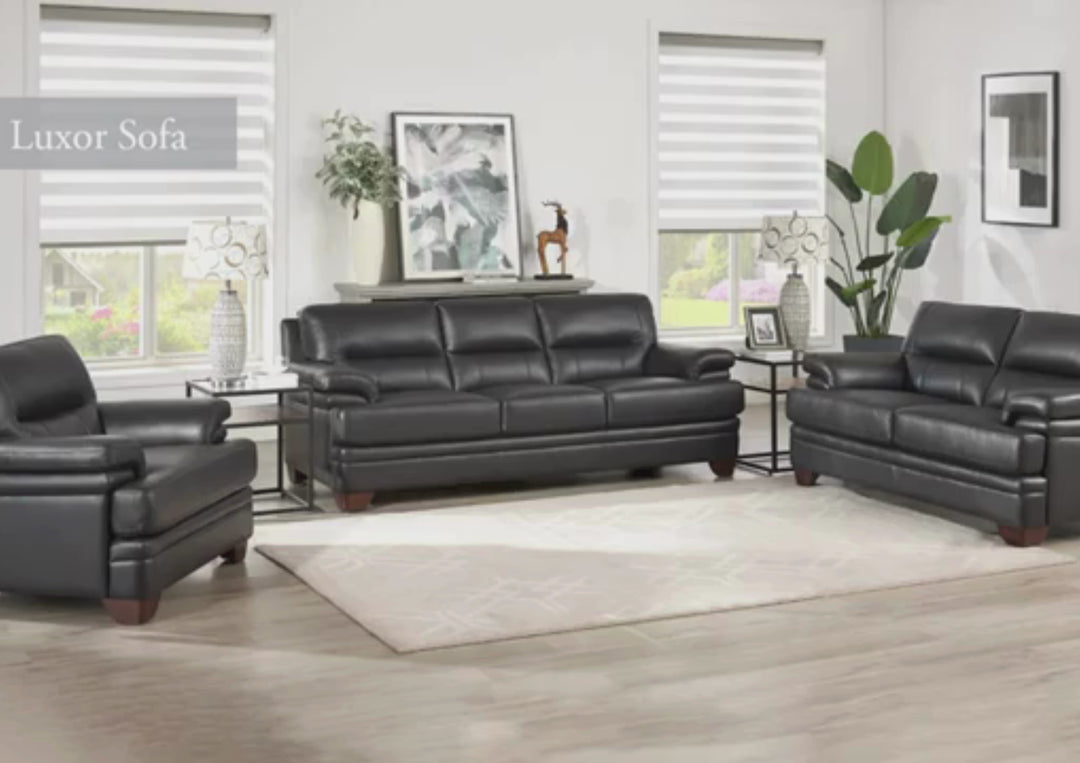 Hydeline Luxor Leather Sofa With Wooden Legs