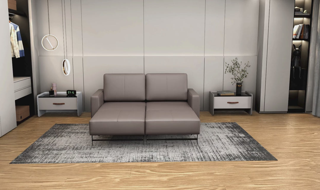 Nova Queen Leather Sleeper Sofa | Cloud Fold Mechanism | Track Arms | Gio Italia